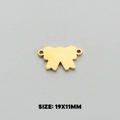 Minimalist Ribbon Connector Stainless Steel PVD Gold Plated Liontin Konektor Pita Minimalis Hypoallergenic
