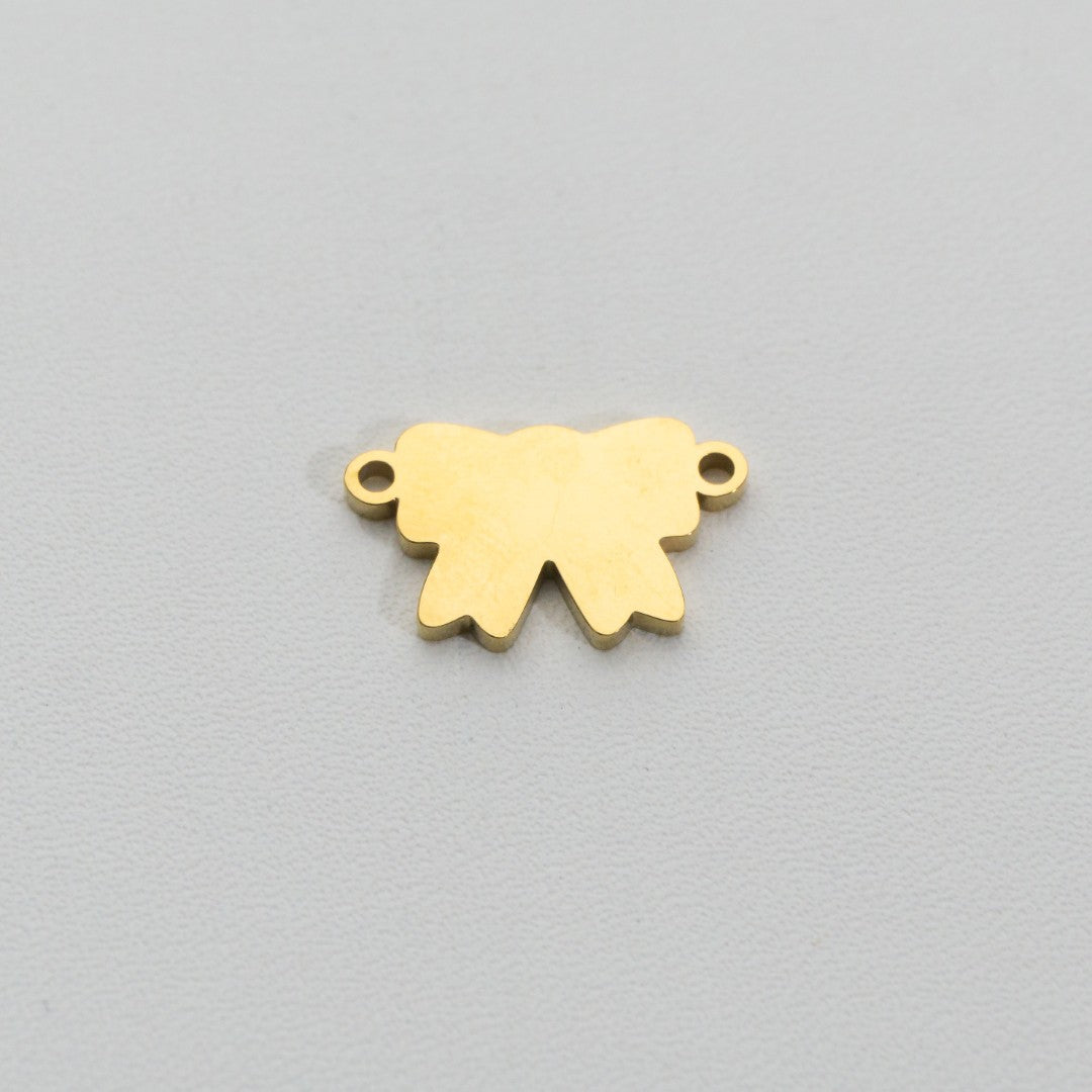 Minimalist Ribbon Connector Stainless Steel PVD Gold Plated Liontin Konektor Pita Minimalis Hypoallergenic