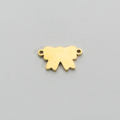 Minimalist Ribbon Connector Stainless Steel PVD Gold Plated Liontin Konektor Pita Minimalis Hypoallergenic