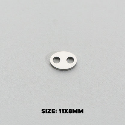 Plain Oval Connector Stainless Steel PVD Gold Plated Liontin Konektor Oval Hypoallergenic