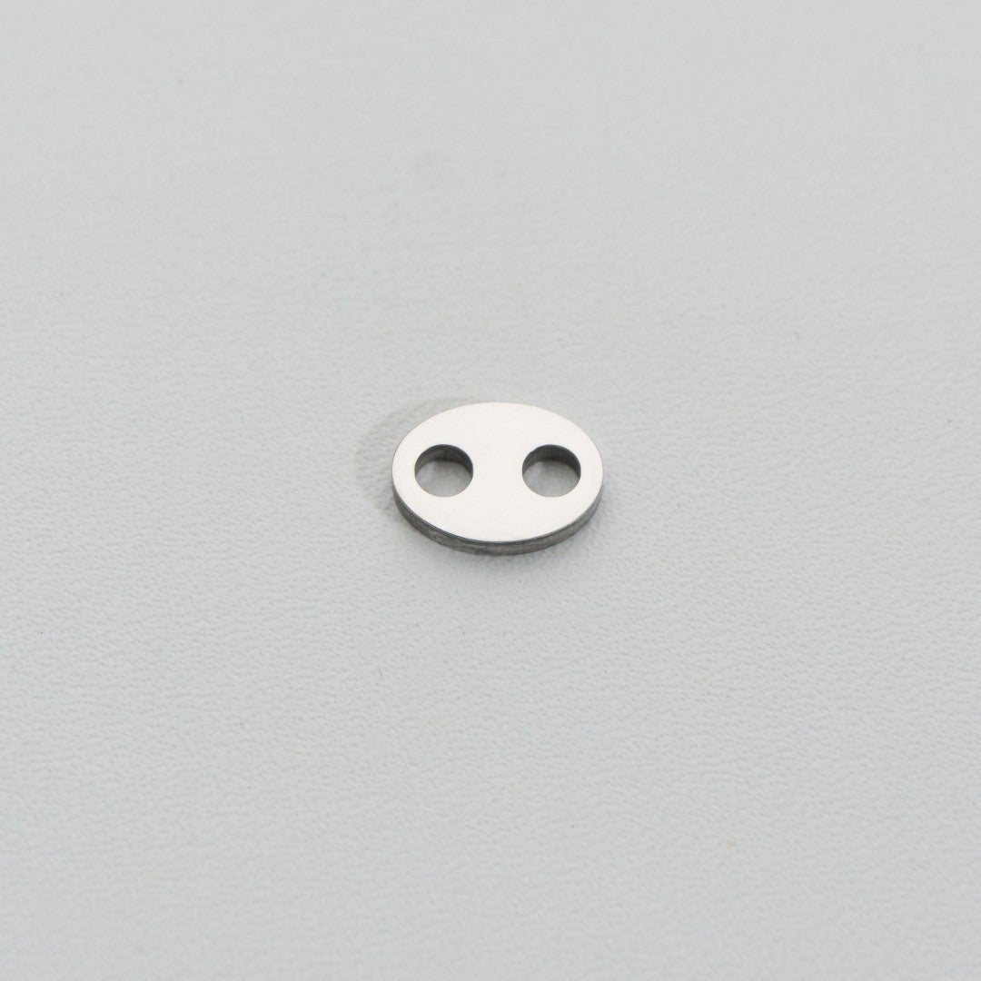 Plain Oval Connector Stainless Steel PVD Gold Plated Liontin Konektor Oval Hypoallergenic