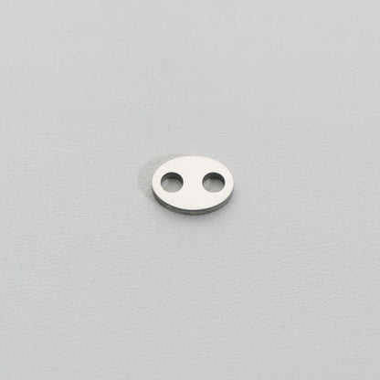 Plain Oval Connector Stainless Steel PVD Gold Plated Liontin Konektor Oval Hypoallergenic