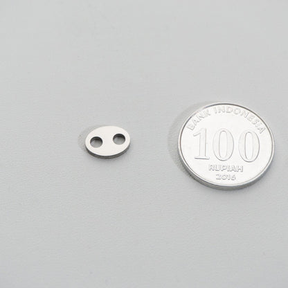 Plain Oval Connector Stainless Steel PVD Gold Plated Liontin Konektor Oval Hypoallergenic