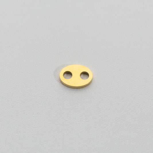 Plain Oval Connector Stainless Steel PVD Gold Plated Liontin Konektor Oval Hypoallergenic