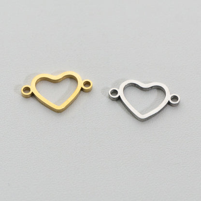 Statement Plain Heart Connector Stainless Steel PVD Gold Plated Liontin Konektor Hati Polos Hypoallergenic
