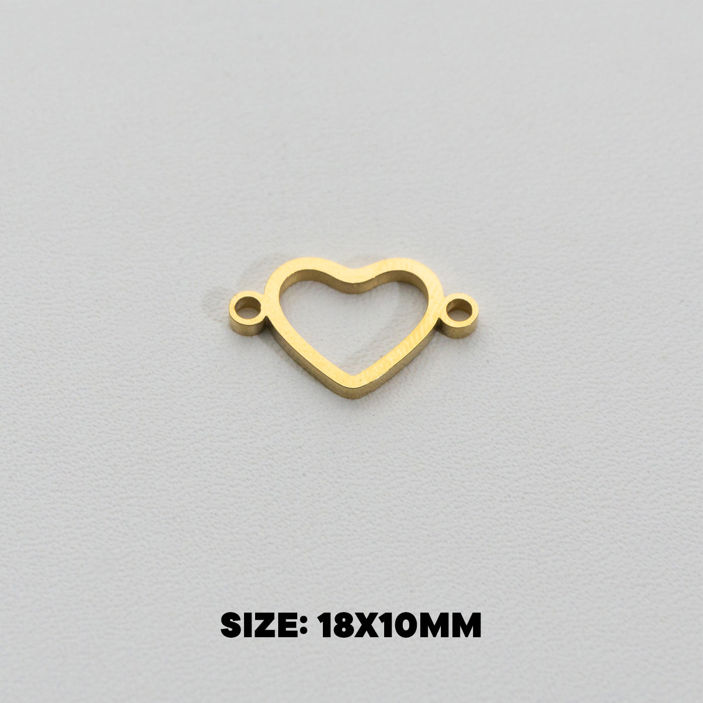 Statement Plain Heart Connector Stainless Steel PVD Gold Plated Liontin Konektor Hati Polos Hypoallergenic