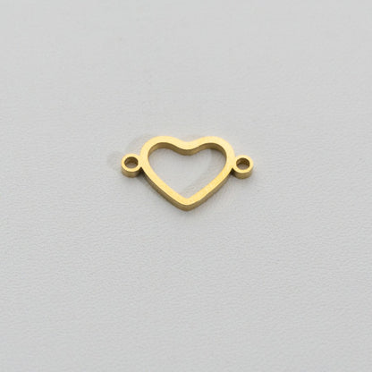 Statement Plain Heart Connector Stainless Steel PVD Gold Plated Liontin Konektor Hati Polos Hypoallergenic