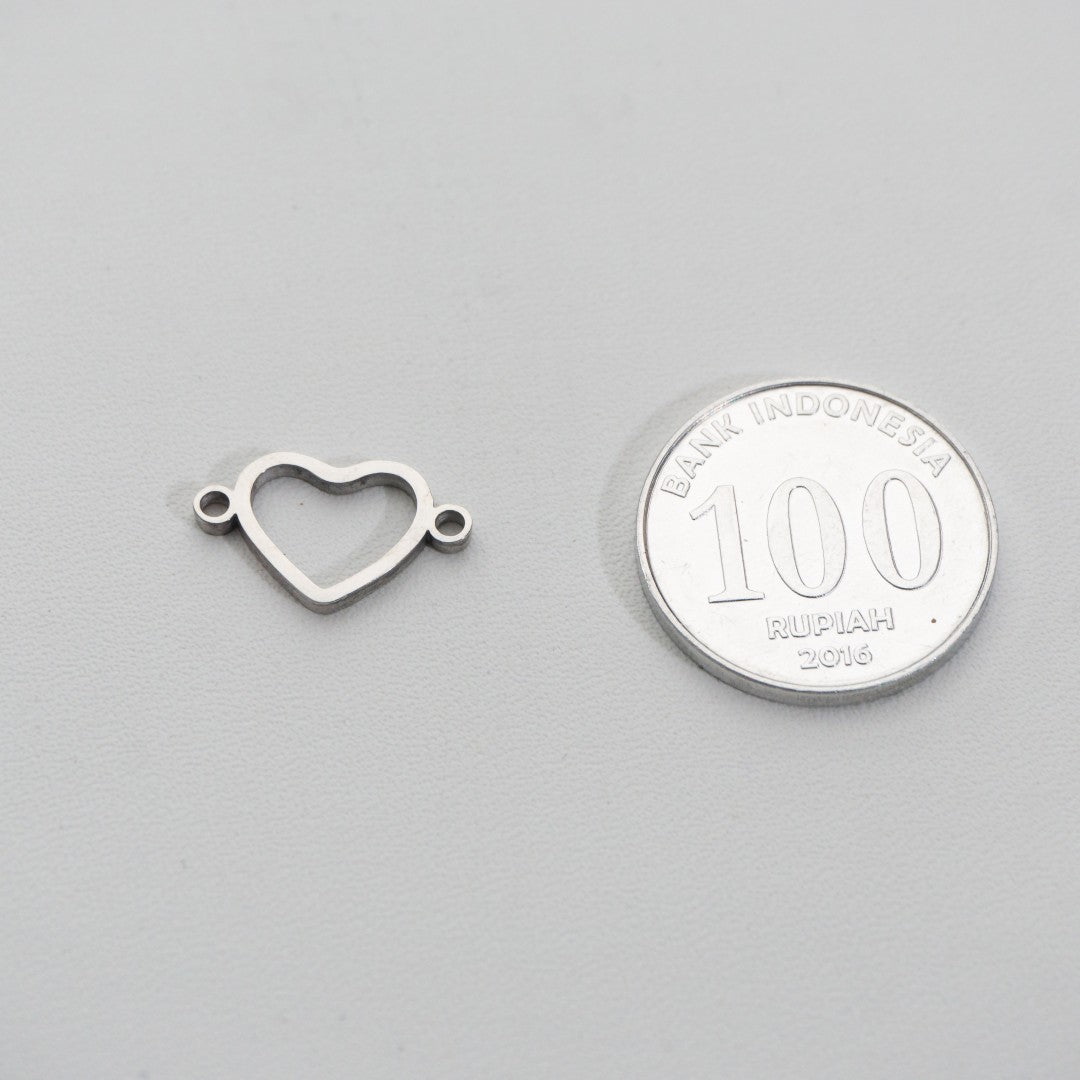 Statement Plain Heart Connector Stainless Steel PVD Gold Plated Liontin Konektor Hati Polos Hypoallergenic