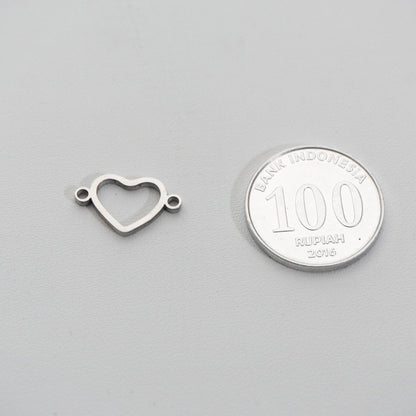 Statement Plain Heart Connector Stainless Steel PVD Gold Plated Liontin Konektor Hati Polos Hypoallergenic
