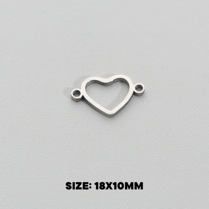 Statement Plain Heart Connector Stainless Steel PVD Gold Plated Liontin Konektor Hati Polos Hypoallergenic