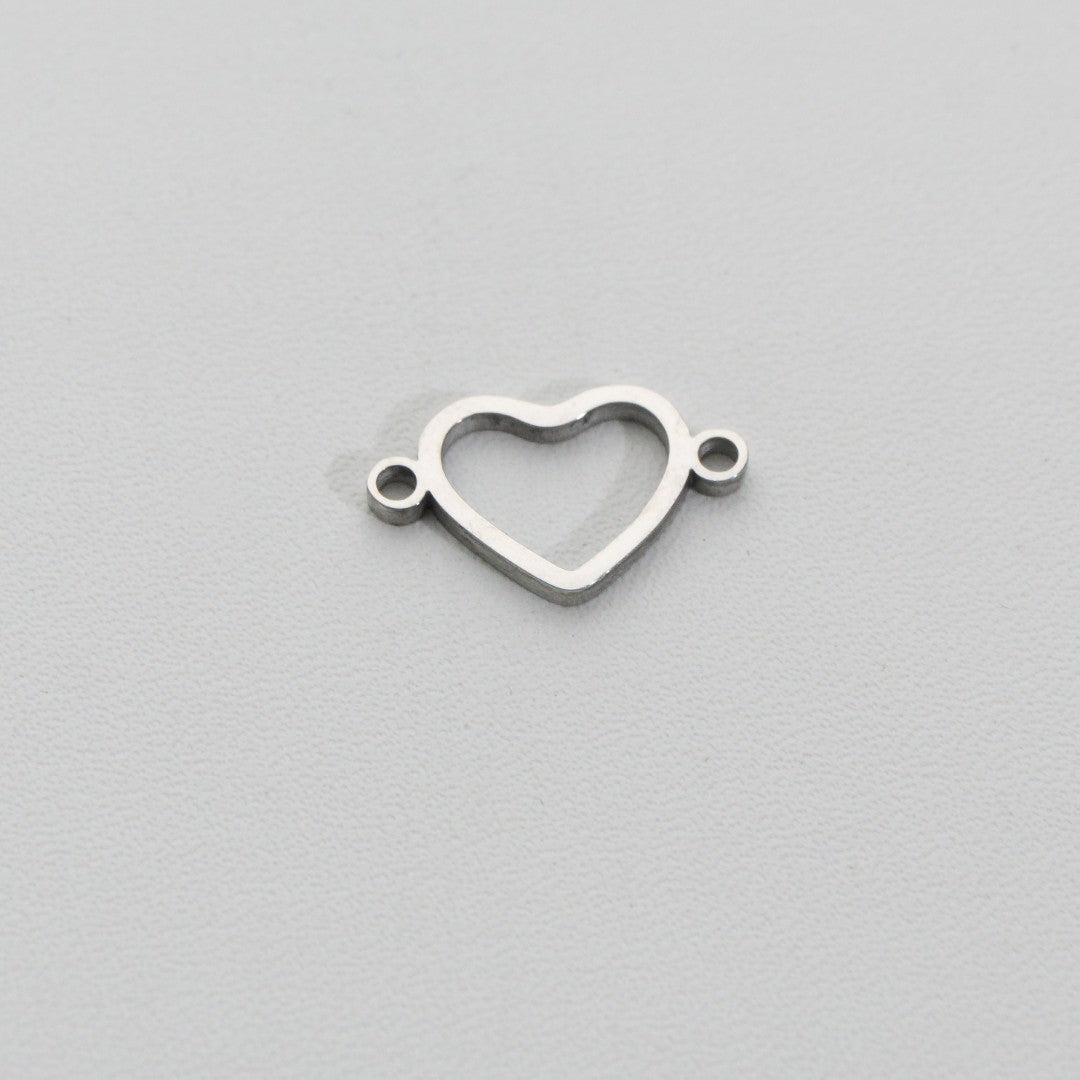 Statement Plain Heart Connector Stainless Steel PVD Gold Plated Liontin Konektor Hati Polos Hypoallergenic