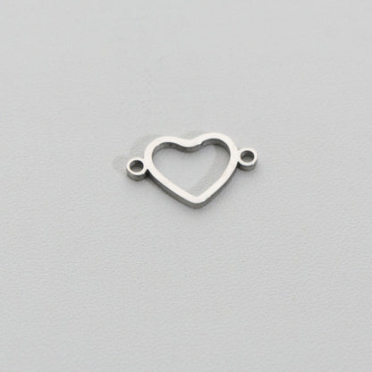 Statement Plain Heart Connector Stainless Steel PVD Gold Plated Liontin Konektor Hati Polos Hypoallergenic