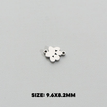Mini Plain Animal Paw Connector Stainless Steel PVD Gold Plated Liontin Konektor Telapak Kaki Hewan Hypoallergenic