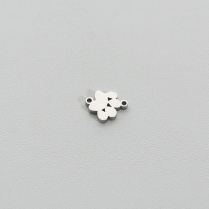 Mini Plain Animal Paw Connector Stainless Steel PVD Gold Plated Liontin Konektor Telapak Kaki Hewan Hypoallergenic