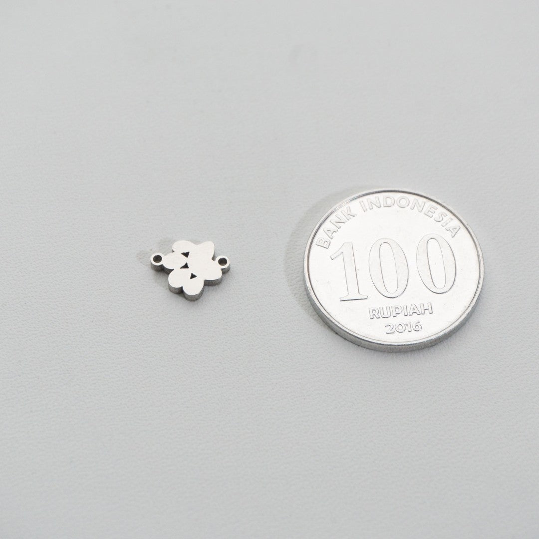 Mini Plain Animal Paw Connector Stainless Steel PVD Gold Plated Liontin Konektor Telapak Kaki Hewan Hypoallergenic
