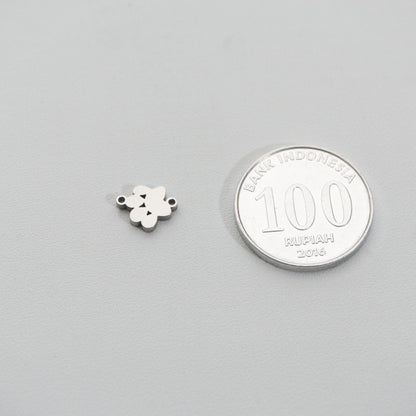 Mini Plain Animal Paw Connector Stainless Steel PVD Gold Plated Liontin Konektor Telapak Kaki Hewan Hypoallergenic