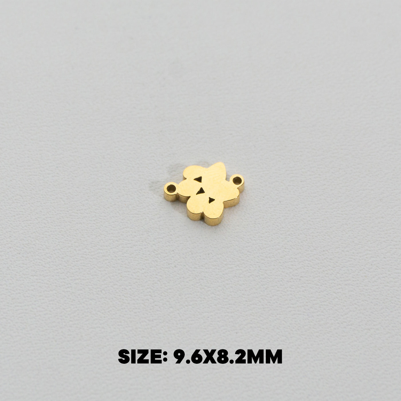 Mini Plain Animal Paw Connector Stainless Steel PVD Gold Plated Liontin Konektor Telapak Kaki Hewan Hypoallergenic