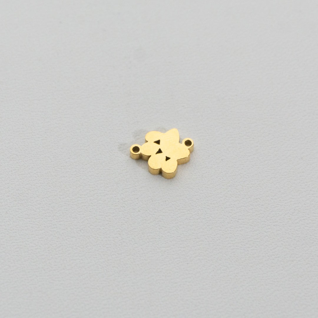 Mini Plain Animal Paw Connector Stainless Steel PVD Gold Plated Liontin Konektor Telapak Kaki Hewan Hypoallergenic