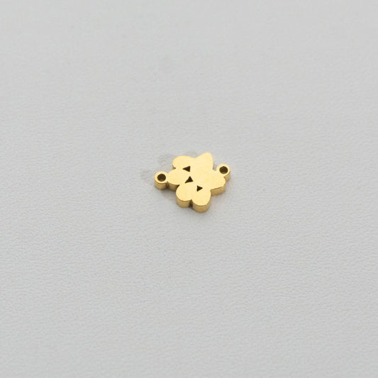 Mini Plain Animal Paw Connector Stainless Steel PVD Gold Plated Liontin Konektor Telapak Kaki Hewan Hypoallergenic