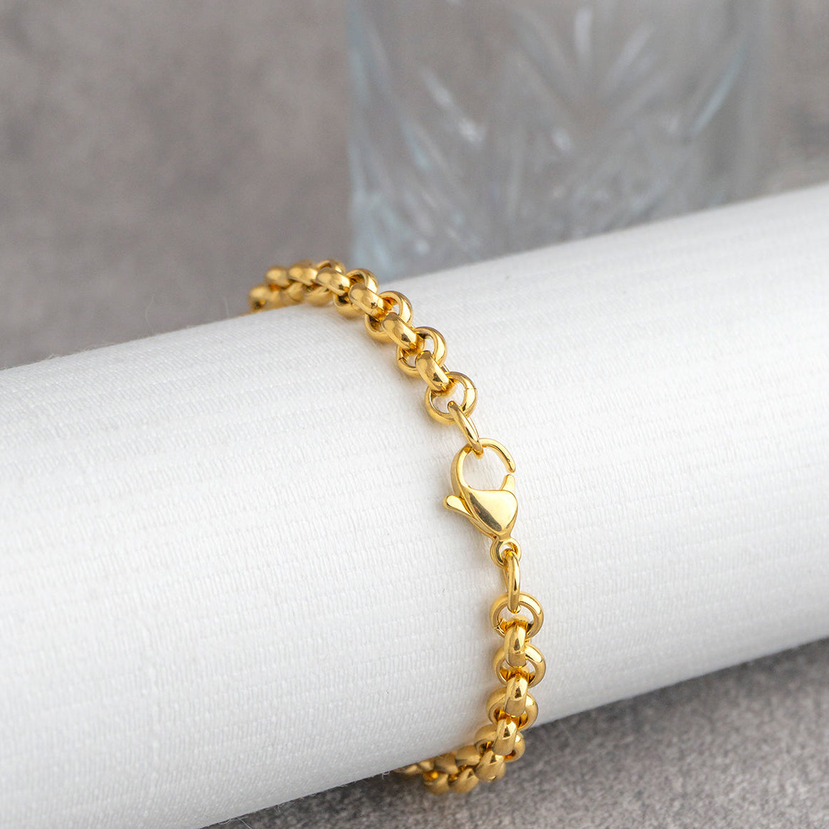 (20cm) Minimalist Miami Cuban Men's Bracelet Stainless Steel PVD Gold Plated Rantai Gelang Pria Hypoallergenic