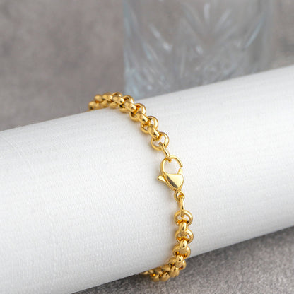 (20cm) Minimalist Miami Cuban Men's Bracelet Stainless Steel PVD Gold Plated Rantai Gelang Pria Hypoallergenic
