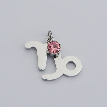 Colorful Zodiac Sign Pendant Stainless Steel PVD Gold Plated Liontin Zodiak Besar Hypoallergenic