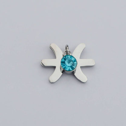 Colorful Zodiac Sign Pendant Stainless Steel PVD Gold Plated Liontin Zodiak Besar Hypoallergenic