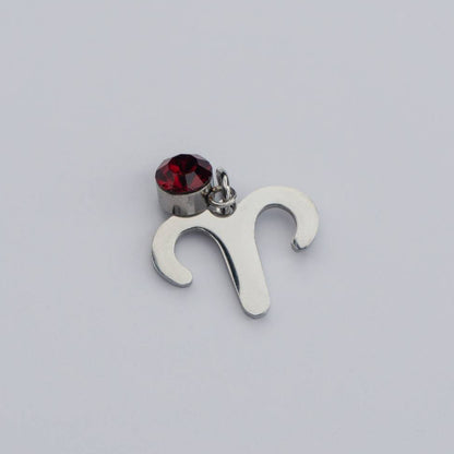 Colorful Zodiac Sign Pendant Stainless Steel PVD Gold Plated Liontin Zodiak Besar Hypoallergenic