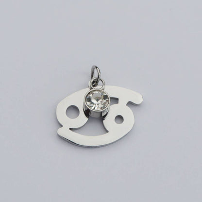 Colorful Zodiac Sign Pendant Stainless Steel PVD Gold Plated Liontin Zodiak Besar Hypoallergenic