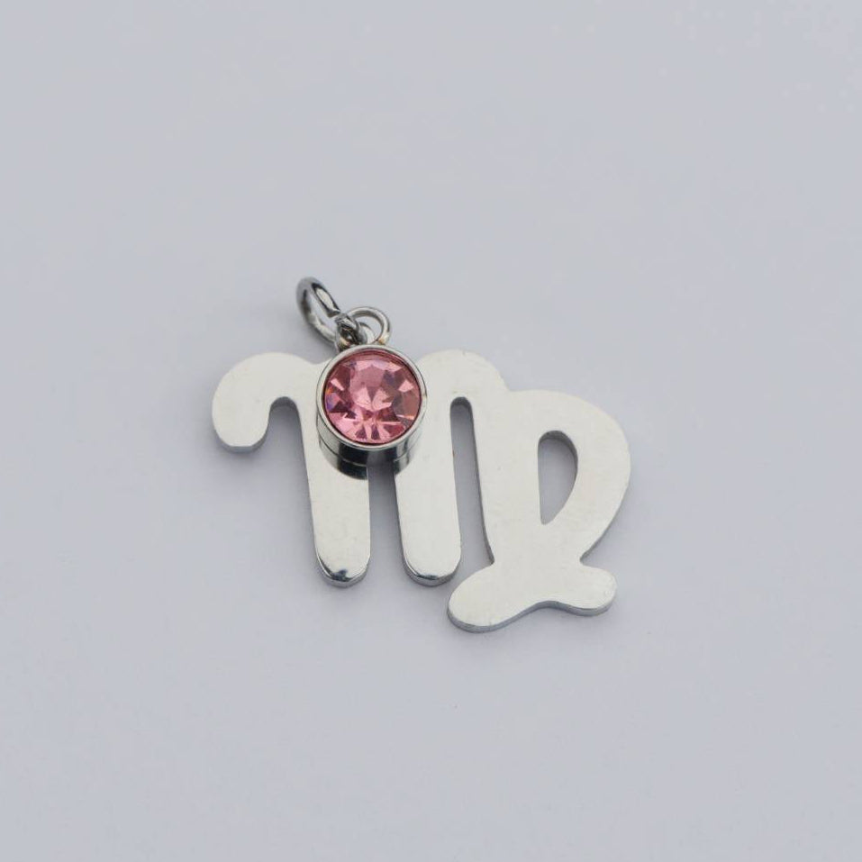 Colorful Zodiac Sign Pendant Stainless Steel PVD Gold Plated Liontin Zodiak Besar Hypoallergenic