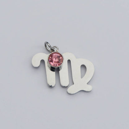 Colorful Zodiac Sign Pendant Stainless Steel PVD Gold Plated Liontin Zodiak Besar Hypoallergenic