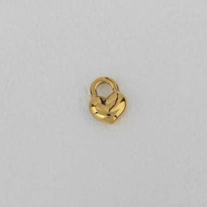 (1.4cm) Heart Love Lock Pendant Stainless Steel PVD Gold Plated Liontin Hati Gembok Hypoallergenic
