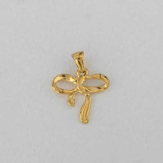 (18mm) Coquette Ribbon Pendant Stainless Steel PVD Gold Plated Liontin Pita Hypoallergenic