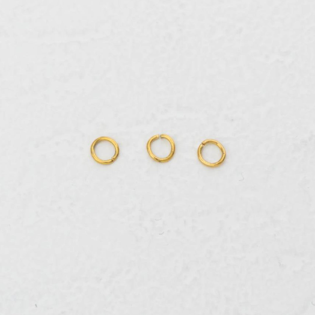 (20 pcs) (4x0.6mm) Jump Ring O DIY Stainless Steel PVD Gold Plated Ring O bulat Hypoallergenic