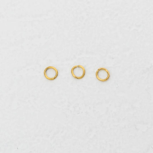 (20 pcs) (4x0.6mm) Jump Ring O DIY Stainless Steel PVD Gold Plated Ring O bulat Hypoallergenic