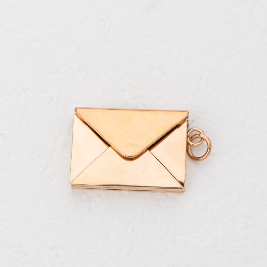 (20mm) Openable Love Letter Envelope Pendant Stainless Steel PVD Gold Plated Liontin Amplop Surat Cinta Hypoallergenic