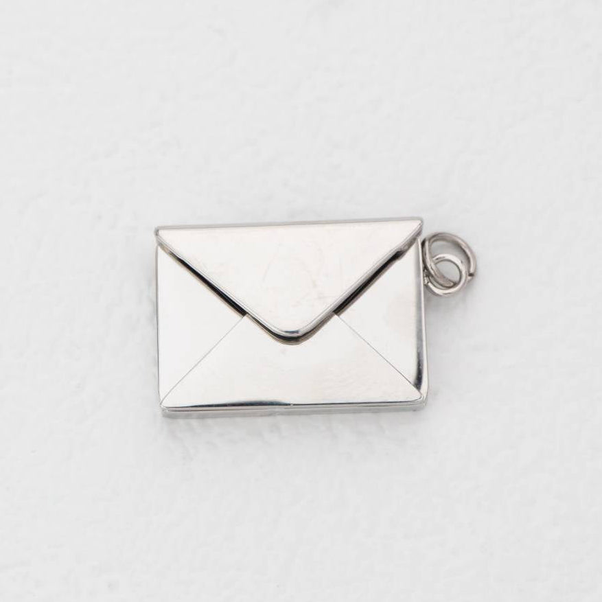 (20mm) Openable Love Letter Envelope Pendant Stainless Steel PVD Gold Plated Liontin Amplop Surat Cinta Hypoallergenic