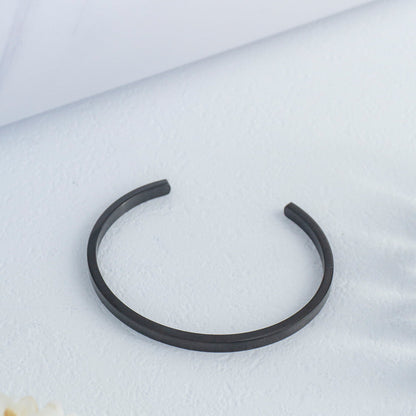 Minimalist Matte Open Cuff Bangle Bracelet Stainless Steel PVD Gold Plated Gelang Bangle Hypoallergenic