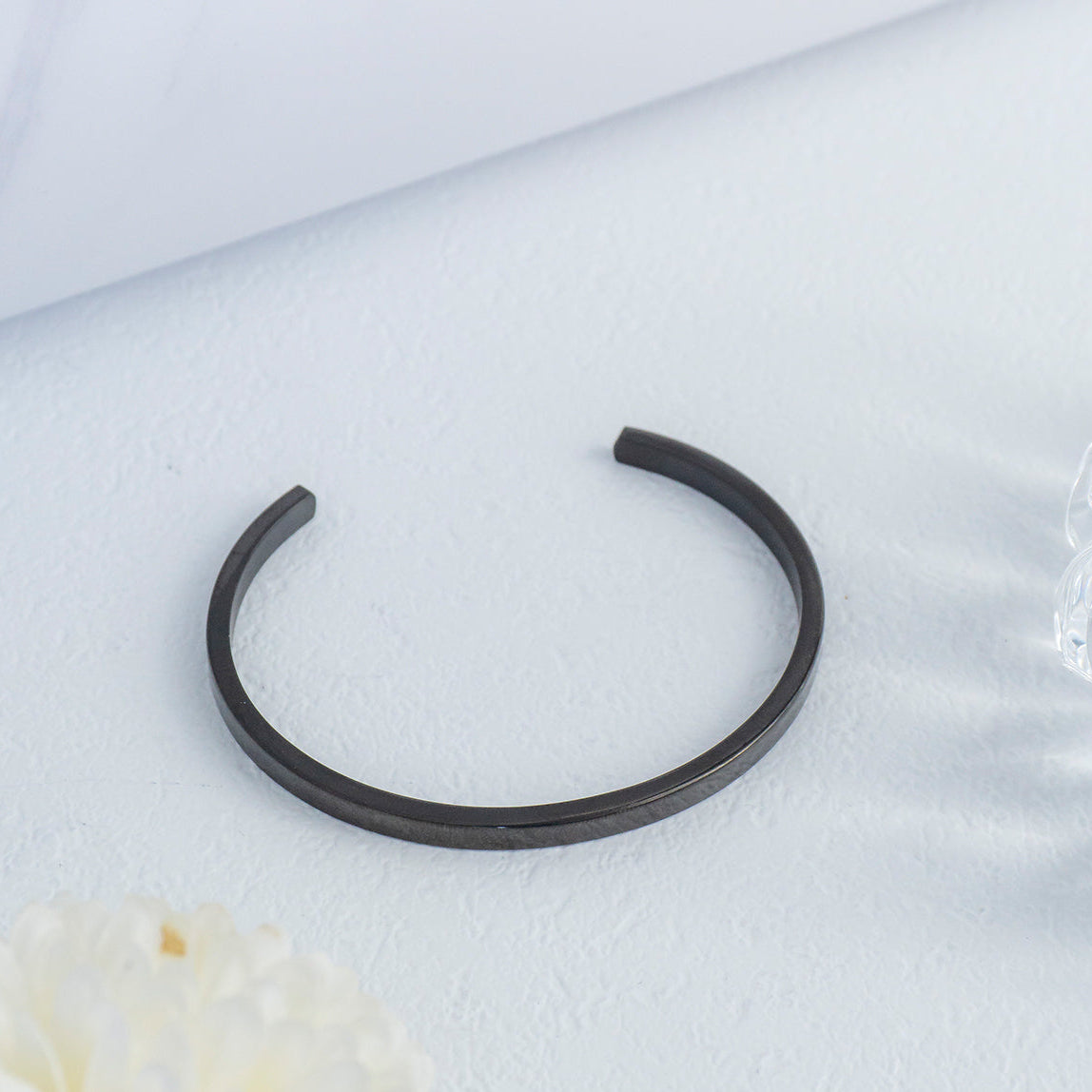 Minimalist Glossy Cuff Bangle Bracelet Stainless Steel PVD Gold Plated Gelang Bangle Hypoallergenic