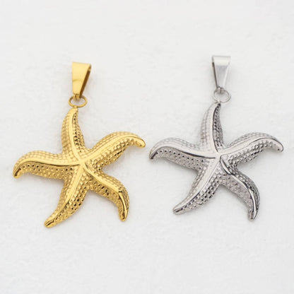 (4.5cm) Big Ocean Starfish Pendant Stainless Steel PVD Gold Plated Liontin Bintang Laut Besar Hypoallergenic
