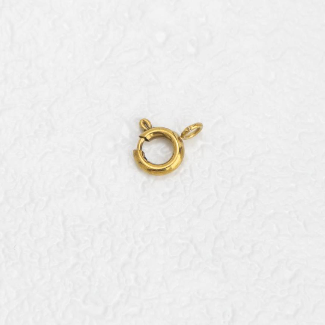(9mm) 5pcs Mini Round Clasp DIY Stainless Steel PVD Gold Plated Pengait Bulat Hypoallergenic