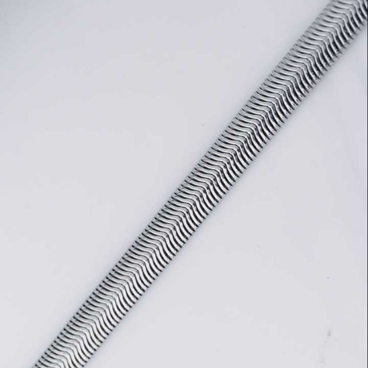 (21cm) Textured Herringbone Snake Chain Men's Bracelet Stainless Steel Rantai Gelang Pria Hypoallergenic
