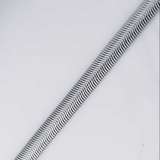 (21cm) Textured Herringbone Snake Chain Men's Bracelet Stainless Steel Rantai Gelang Pria Hypoallergenic