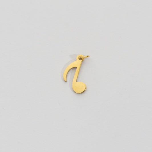 (1.3cm) Eighth Note Musical Charm Stainless Steel PVD Gold Plated Liontin Nada Musik Hypoallergenic
