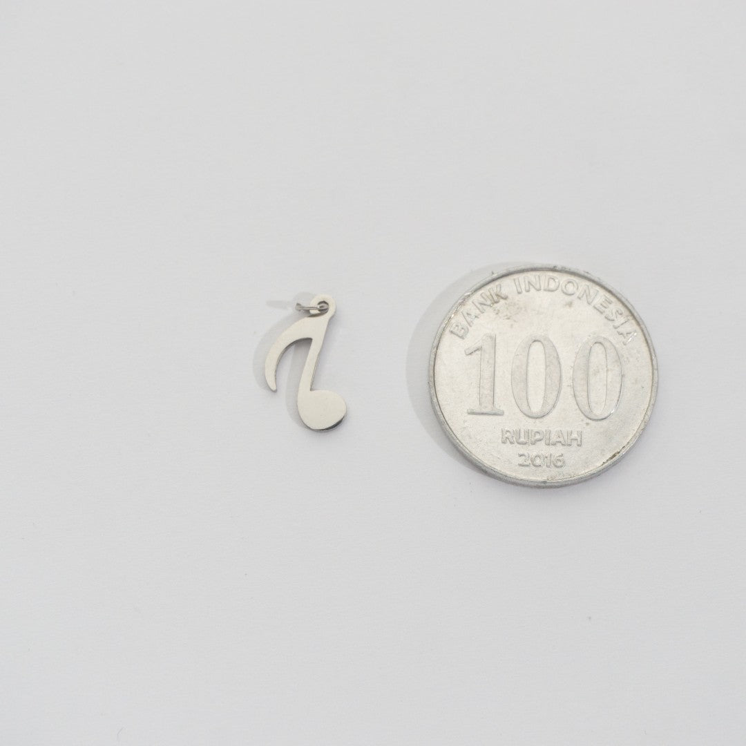 (1.3cm) Eighth Note Musical Charm Stainless Steel PVD Gold Plated Liontin Nada Musik Hypoallergenic