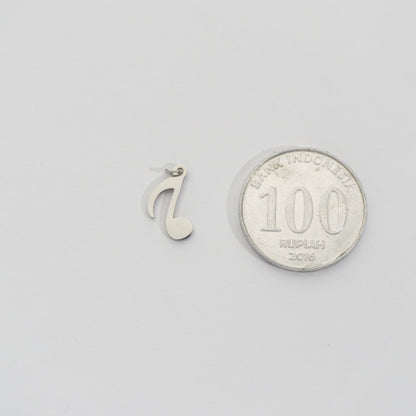 (1.3cm) Eighth Note Musical Charm Stainless Steel PVD Gold Plated Liontin Nada Musik Hypoallergenic