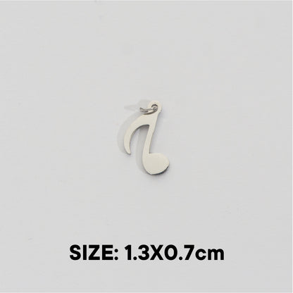 (1.3cm) Eighth Note Musical Charm Stainless Steel PVD Gold Plated Liontin Nada Musik Hypoallergenic