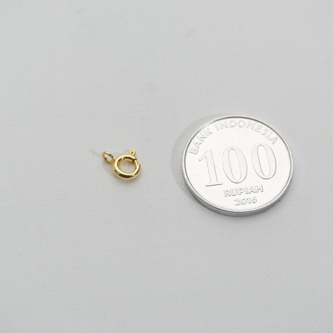 (5pcs) Mini Round Clasp DIY Stainless Steel PVD Gold Plated Pengait Bulat Hypoallergenic