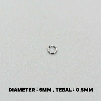 (20 pcs) 5mm Jump Ring O DIY Stainless Steel PVD Gold Plated Ring O bulat Hypoallergenic