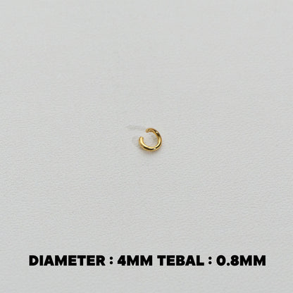 (20 pcs) 4mm Jump Ring O DIY Stainless Steel PVD Gold Plated Ring O bulat Hypoallergenic